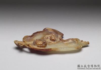 图片[2]-Antigue jade brush wiper in the shape of a lotus leaf-China Archive